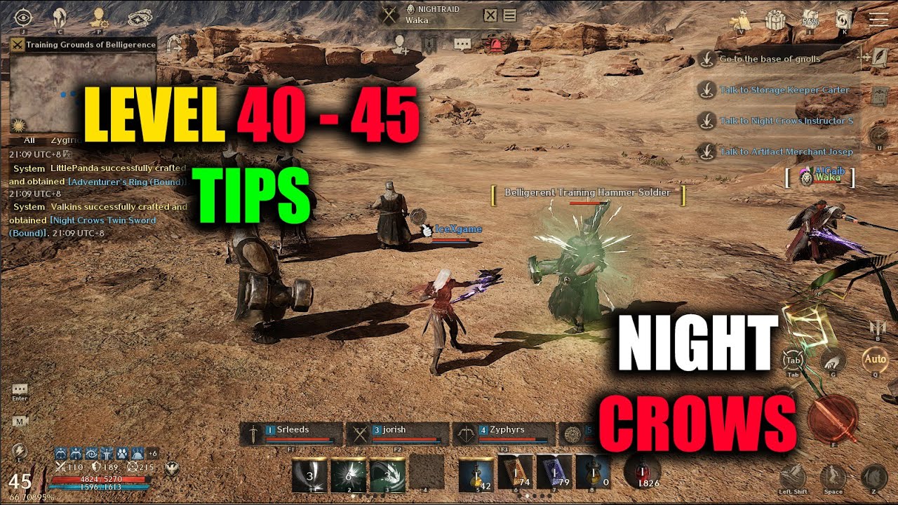 Night Crows Level 40 to 45 TIPS