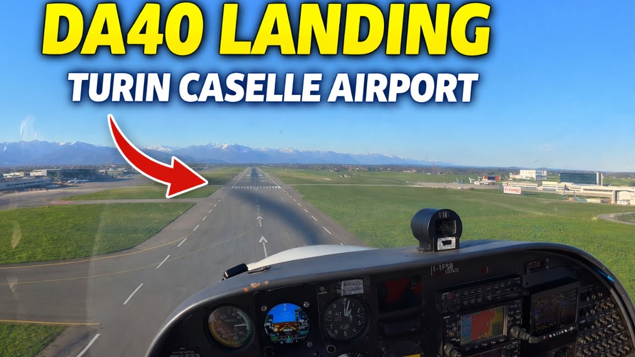 DA40 Landing at Turin Caselle Airport LIMF
