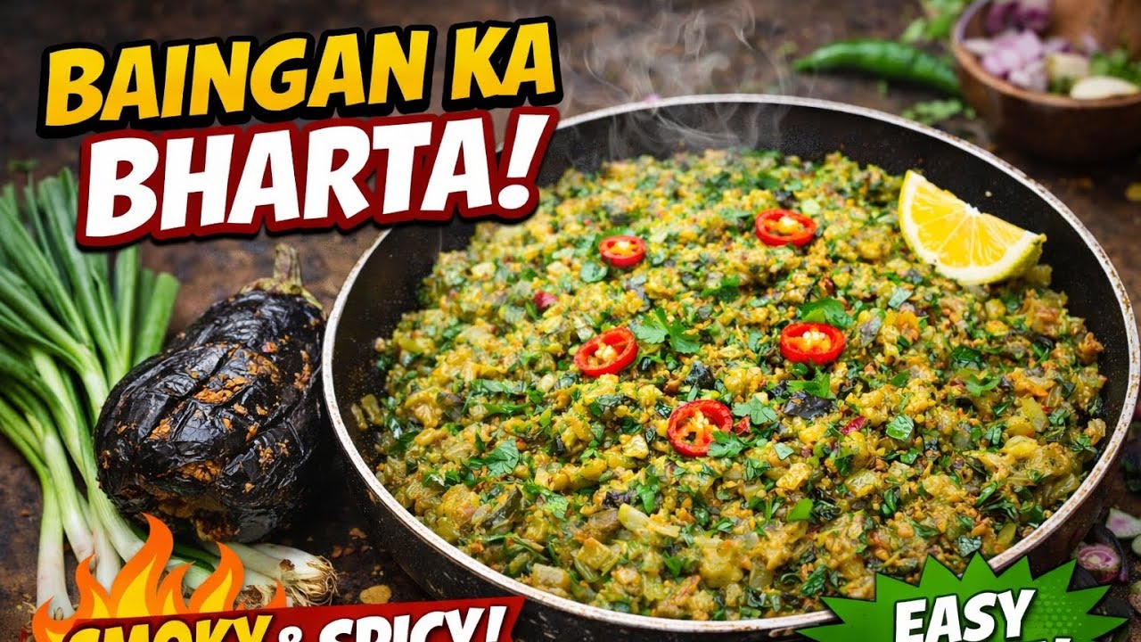 Baingan Ka Bharta Recipe | बैंगन का भरता | Smoky Dhaba Style
