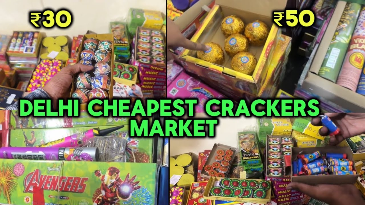 Delhi cheapest crackers market, Crackers rockets,anar, bijli bomb nazi bomb //Crackers in delhi