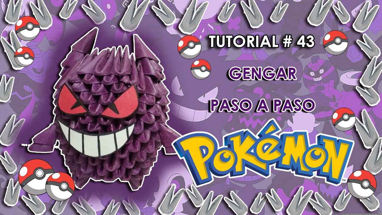 ¿Cómo hacer a GENGAR 💜en Origami3D?✂️| POKEMON 💥| Tutorial paso a paso⭐| Priztiños Origami3D✨