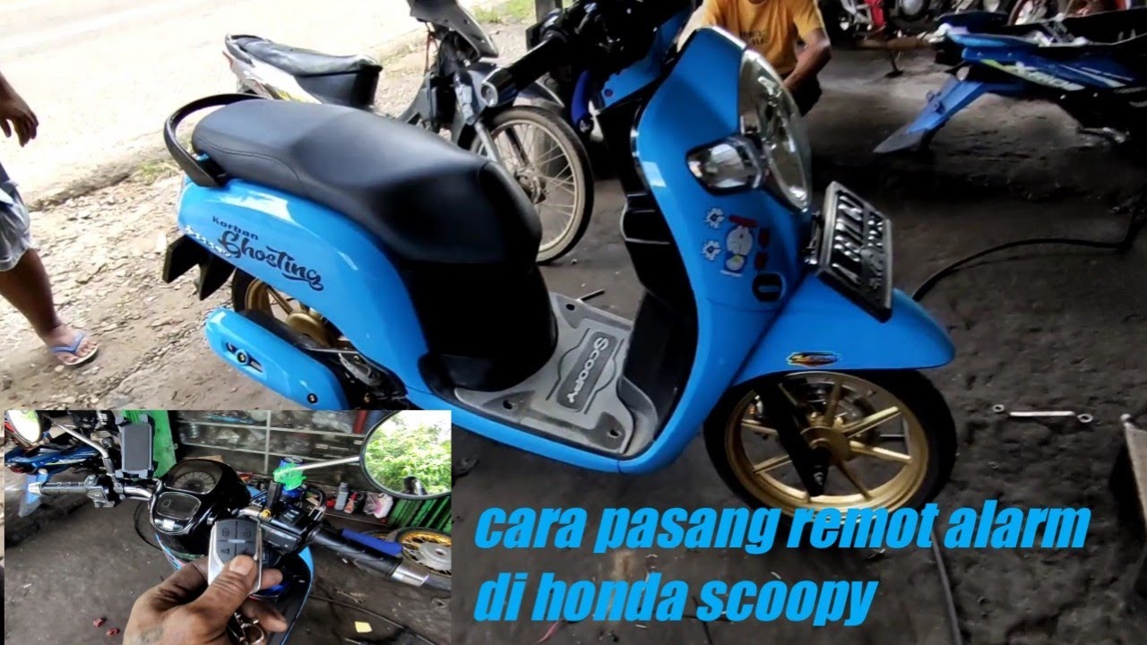 cara pasang remot alarm ke honda scoopy. paling simpel dan mudah di pahami