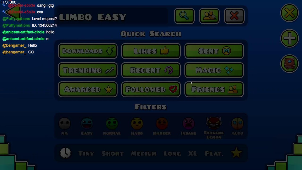 Playing geometry dash