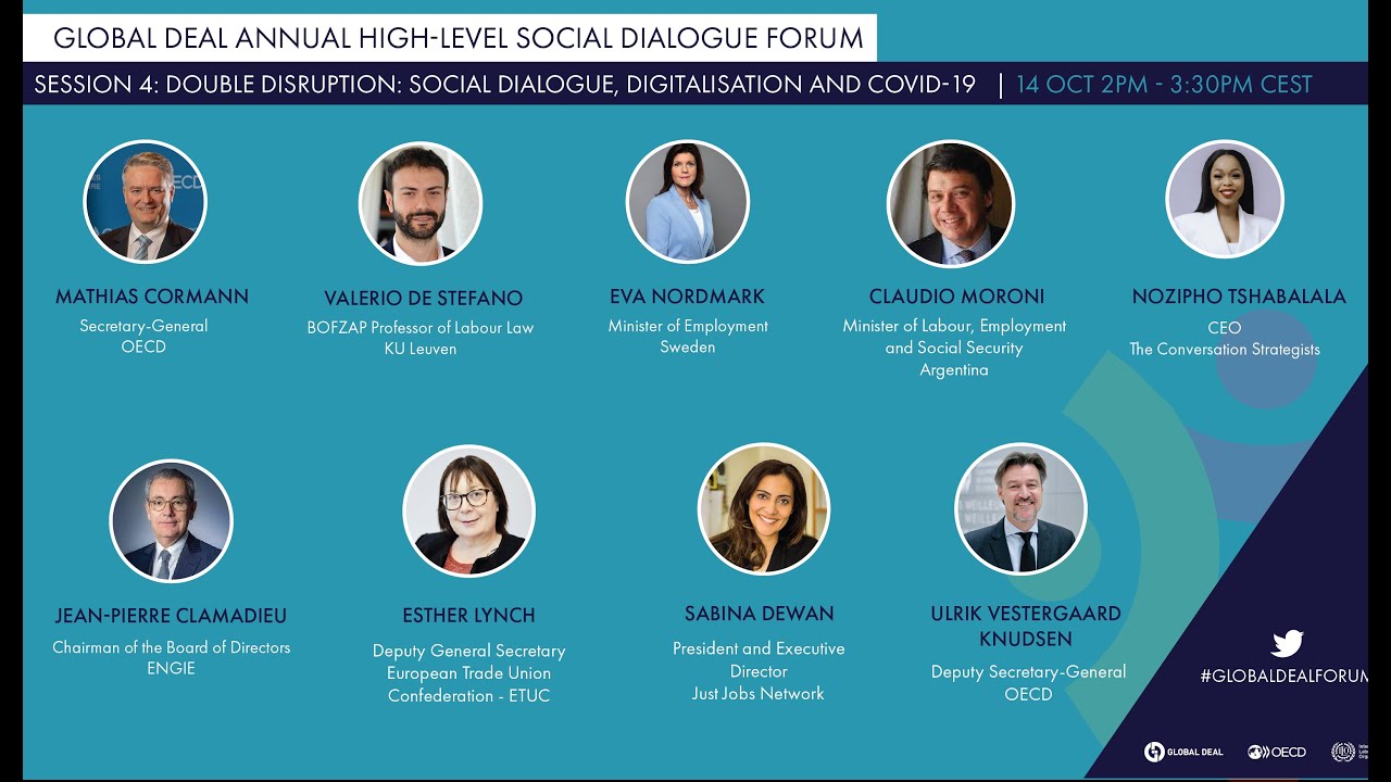 Global Deal Forum 2021 - Session 4: Double Disruption: Social Dialogue, Digitalisation and COVID-19