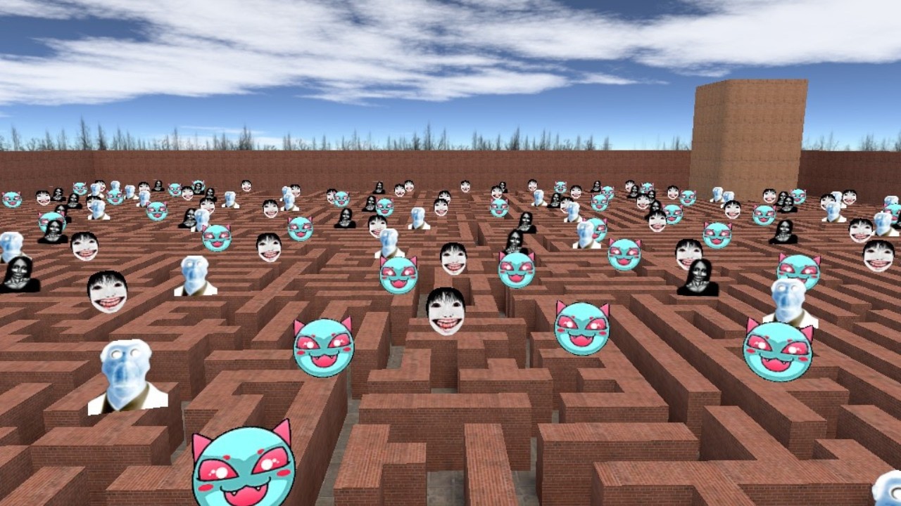 NEXTBOT AND LOBOTOMY BUTFULL MAZE O CRAZY GAME PALLY #obunga #garrysmod