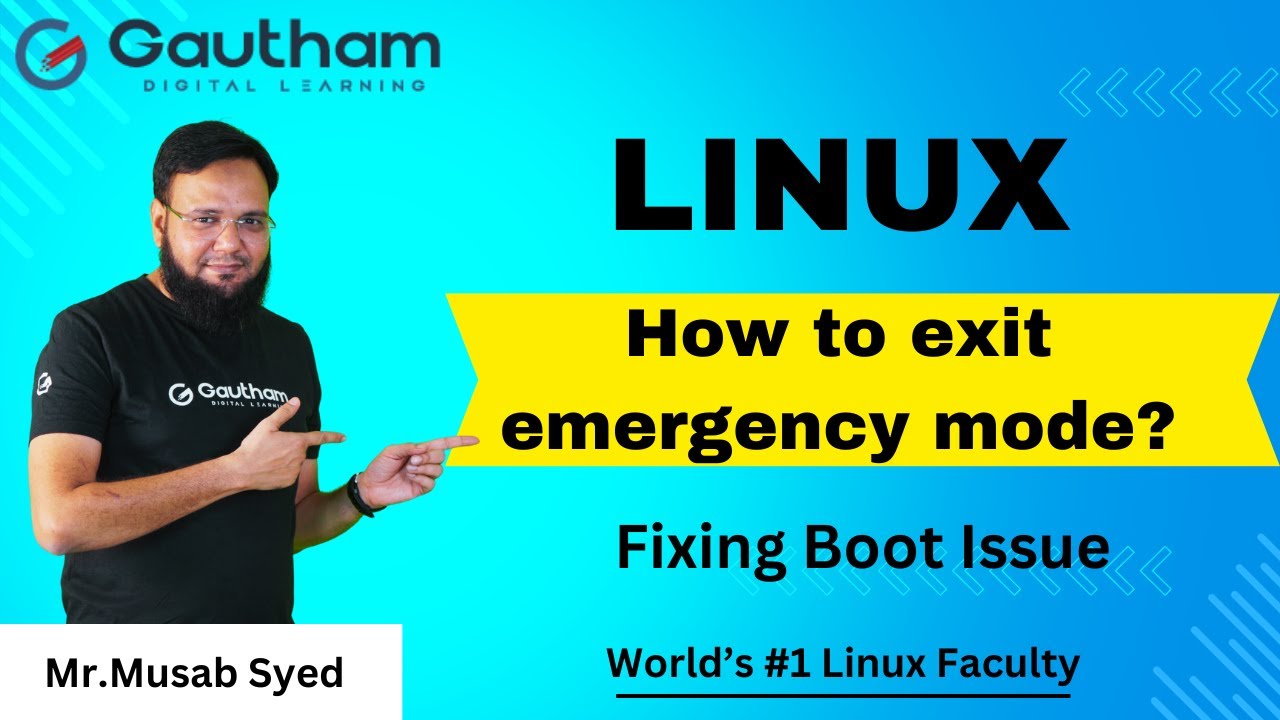 Учебные пособия по Linux — Мусаб Сайед | Исправление проблем с загрузкой | Выход из аварийного ре...
