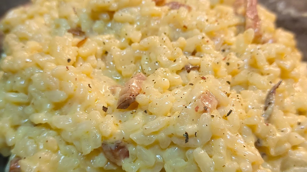 Risotto a la carbonara, receta fácil