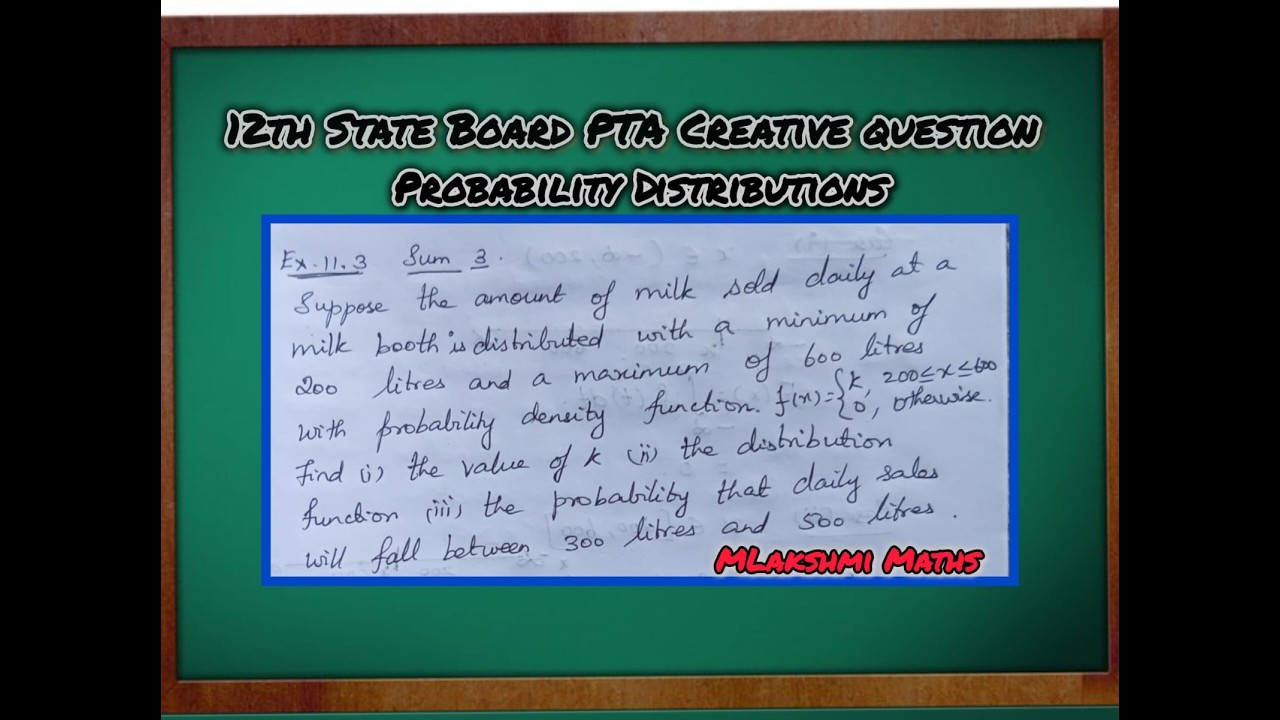 12th State Board Maths PTA Creative Probability Distributions