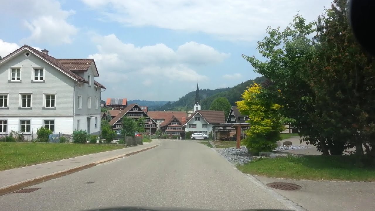 Scenic Drive from Brunnadern to Degersheim Switzerland May 2018