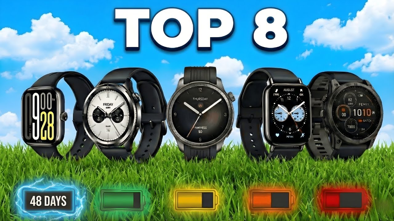 ⚡ TOP 8 Smartwatches with INSANE Battery Life ⌚ Up to 48 Days!