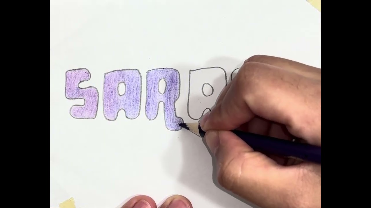 ASMR coloreando el nombre de SARAHÍ 