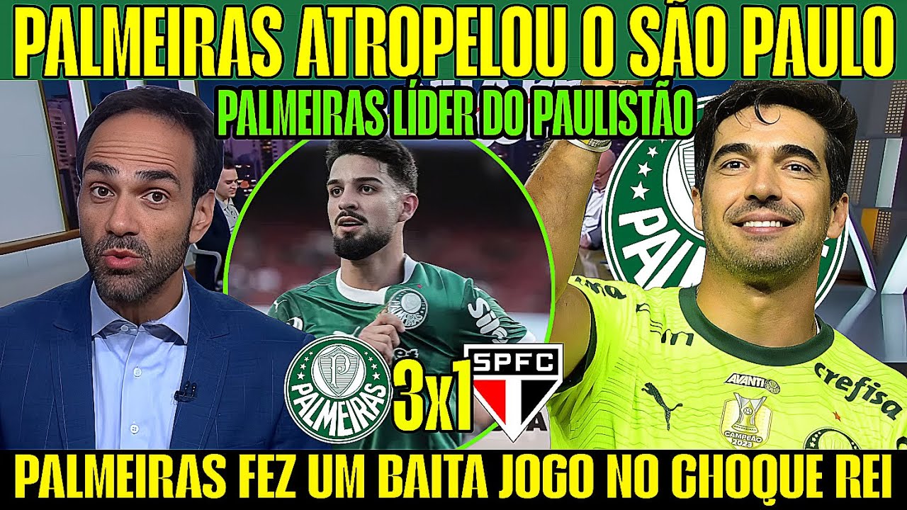 💥PÓS JOGO PALMEIRAS 3x1 SÃO PAULO! BAITA VITÓRIA FAZ MÍDIA RASGAR ELOGIOS! NOTÍCIAS DO PALMEIRAS