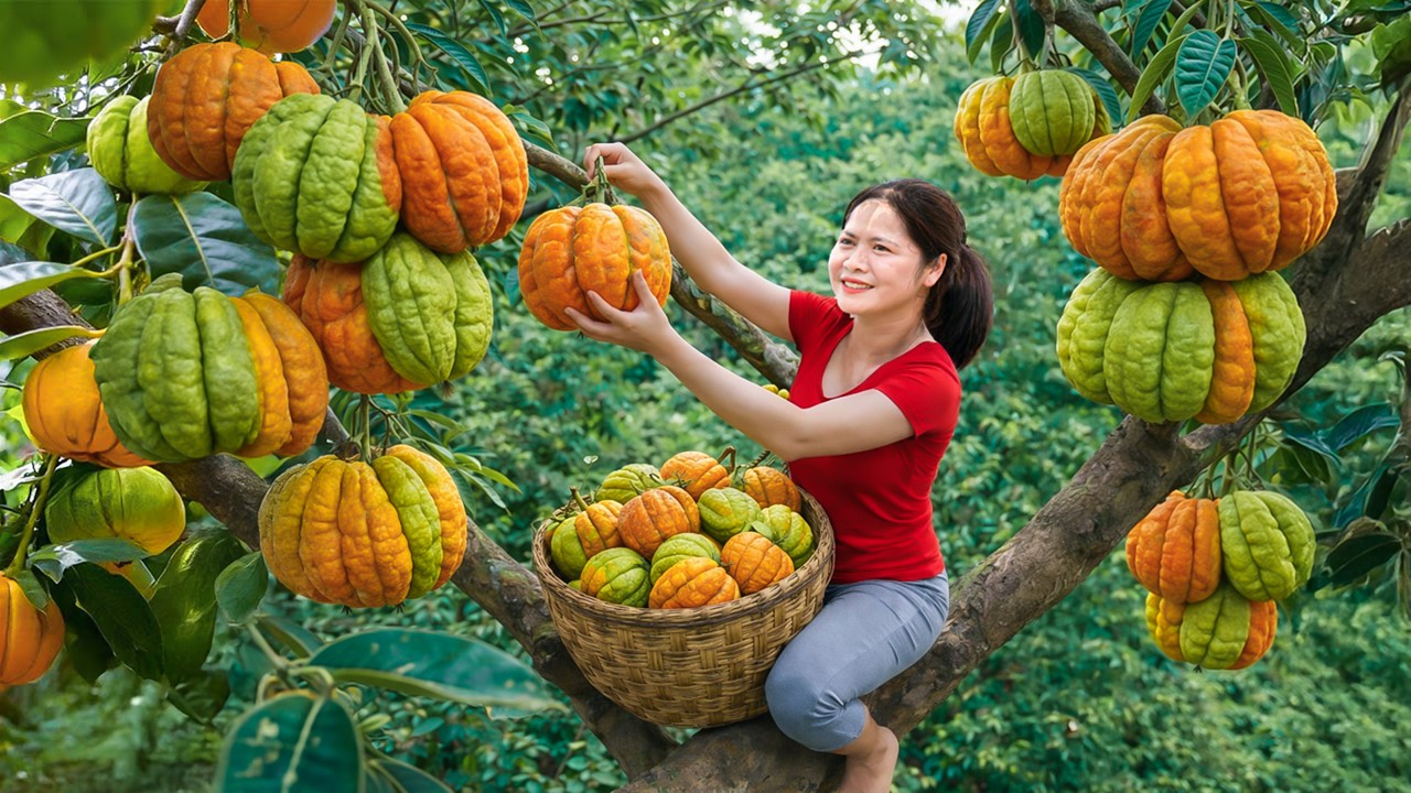 Harvesting Rare Giant Pick Sour Fruit & Go to Market Sell | High Demand Tropical Fruit in Market