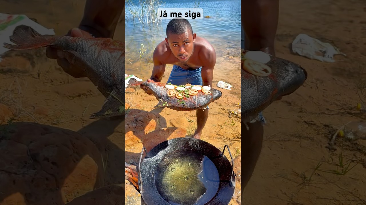 Fritando tambaqui na Meira do Rio