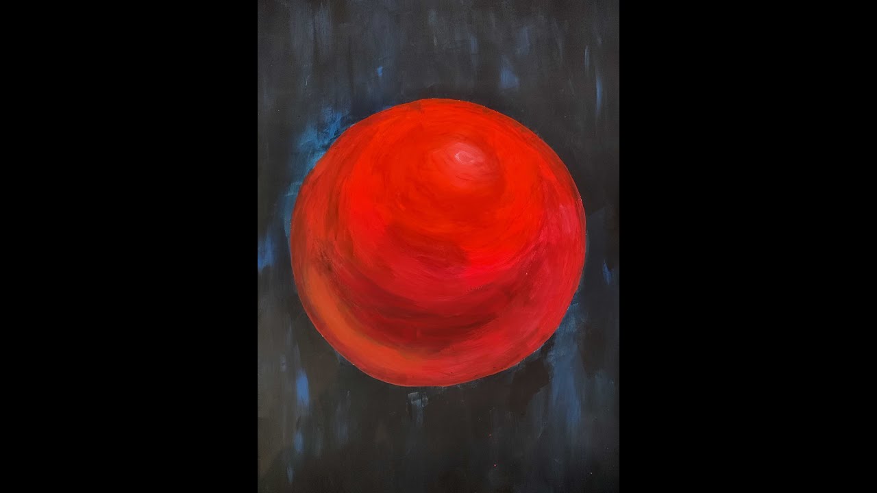 eine rote Kugel mit Acrylfarben malen