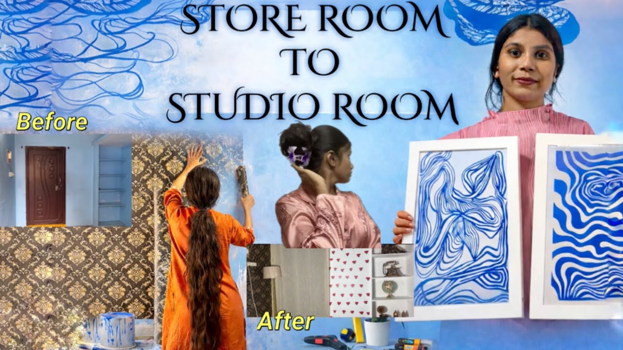 Extreme STORE ROOM Transformation into STUDIO ROOM | Small Room Makeover🦋
