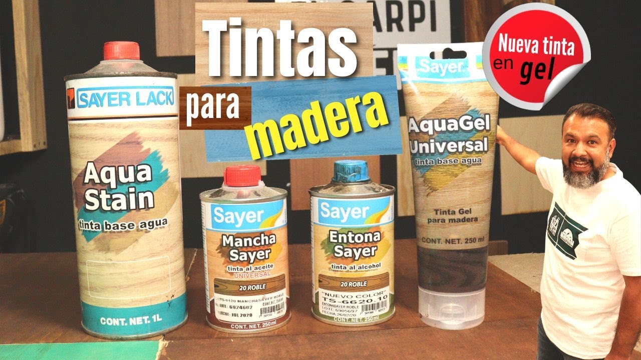 TINTAS para MADERA Aquagel, aceite, alcohol y agua de Sayer