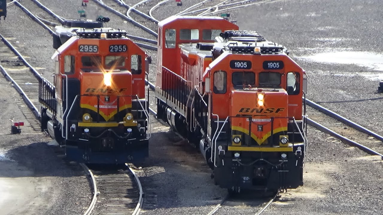 BNSF Galesburg, IL busy day a few unusual engines February 21, 2022