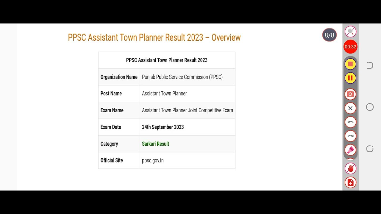 PPSC Assistant Town Planner Result 2023 | Cut Off, Merit List