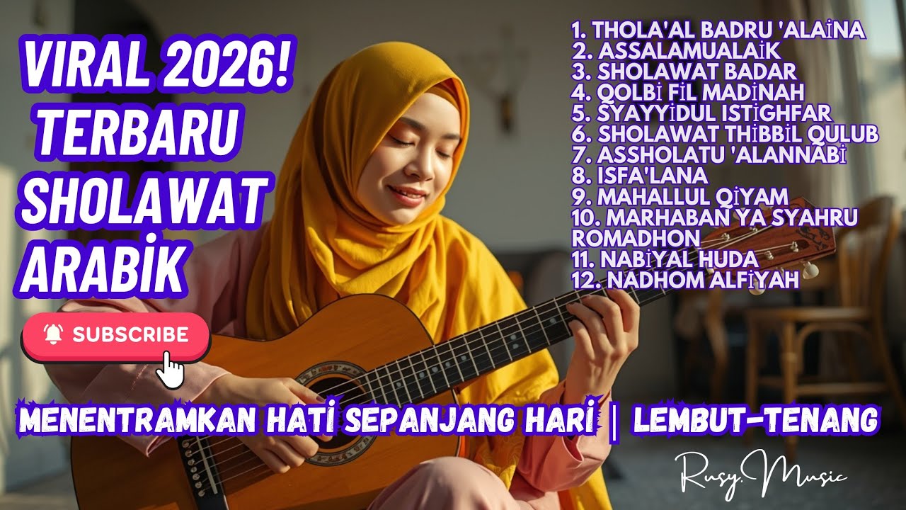 Sholawat Enak Didengar 2026 💚 Lembut, Tenang & Menentramkan Hati Sepanjang Hari, Arabik Musik, Suno