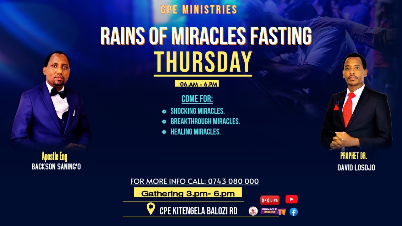 THURSDAY FELLOWSHIP [RAINS OF MIRACLE PRAYER AND FASTING]  (22/01/2026).