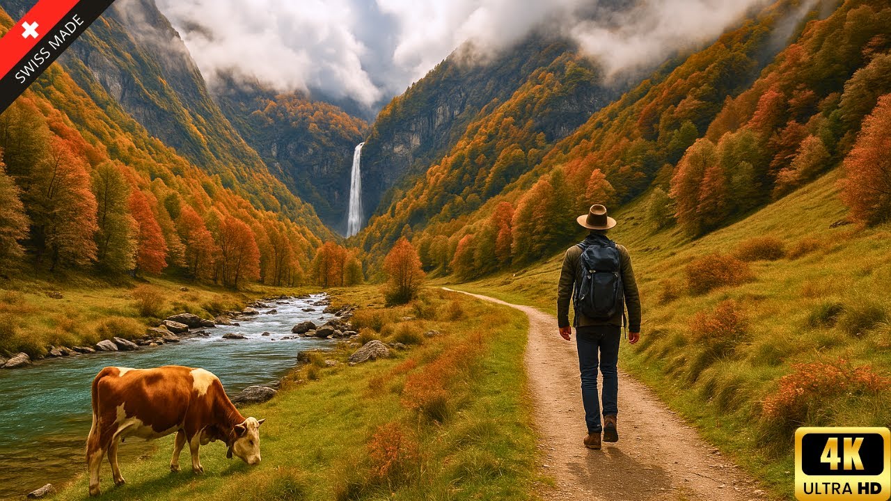This Place Feels Unreal&hellip; Hidden Waterfall in Switzerland Cabioi Ticino 4K Drone
