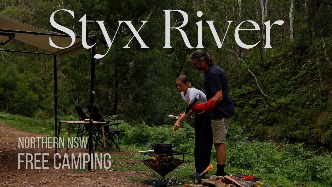 FREE Rainforest Camping right on the River | Campfire Cooking | Relaxing River, Nature Sounds | ASMR