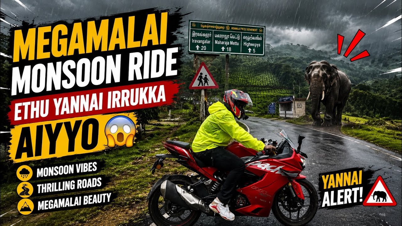 Megamalai bike ride elephant irrukka 😨😢