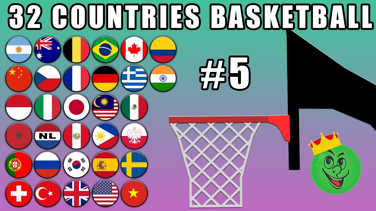 Basketball Marble Race with 32 Countries #5 \ Marble Race King