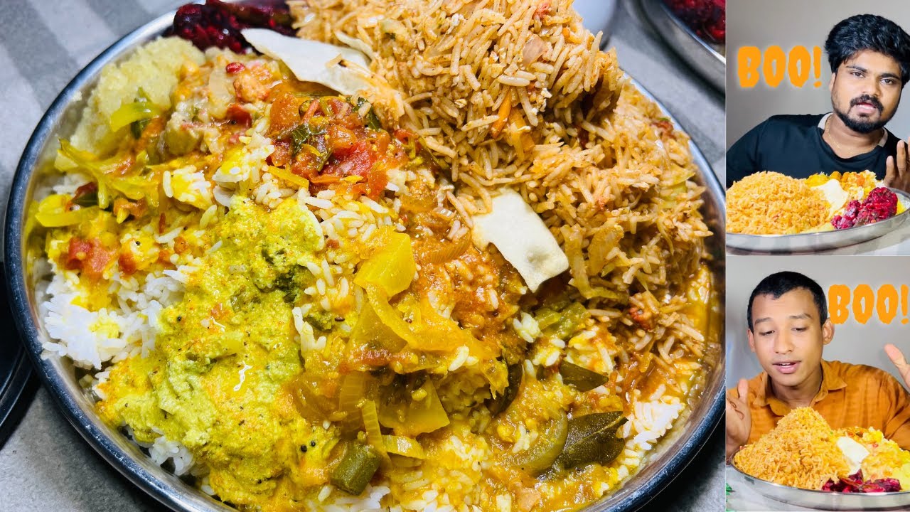 Andhra Meals Main Dish , Chicken Fried Rice Side dish😆 Challenge | GD Square |