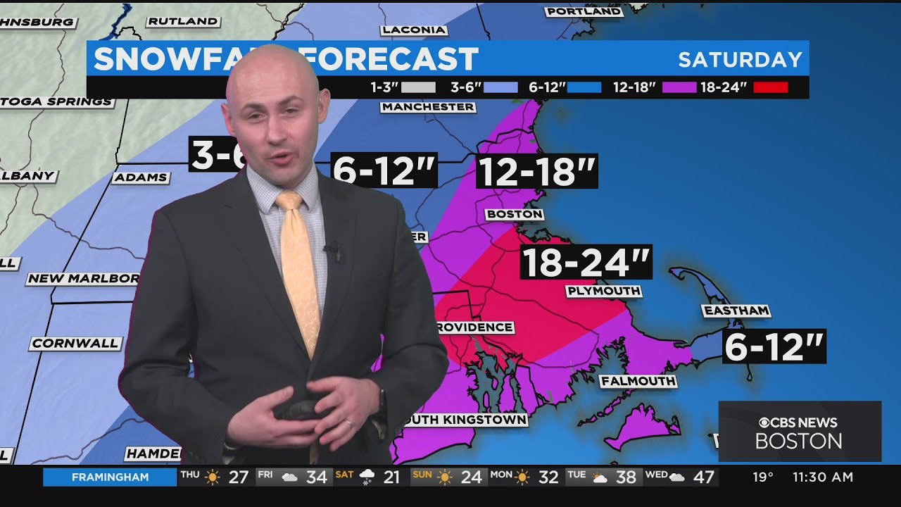 STORM UPDATE: WBZ Weather Team Releases New Snow Total Map
