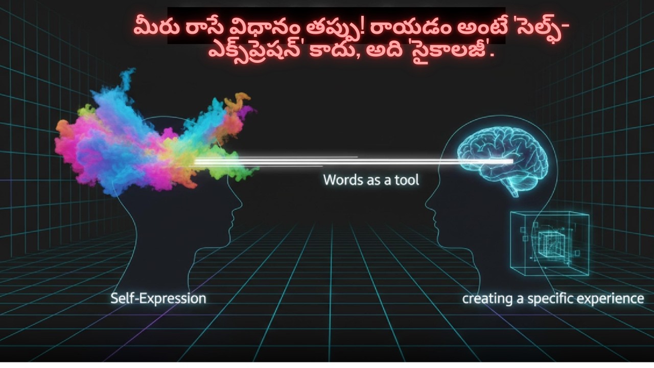 మీరు రాసే విధానం తప్పు! రాయడం అంటే 'సెల్ఫ్-ఎక్స్‌ప్రెషన్' కాదు, అది 'సైకాలజీ'