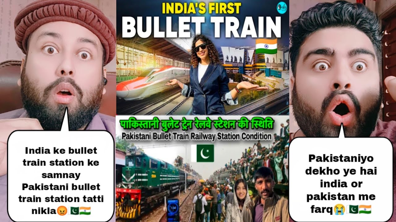 India Bullet Train Station Vs Pakistan Bullet Train Station | Pakistani Reaction 