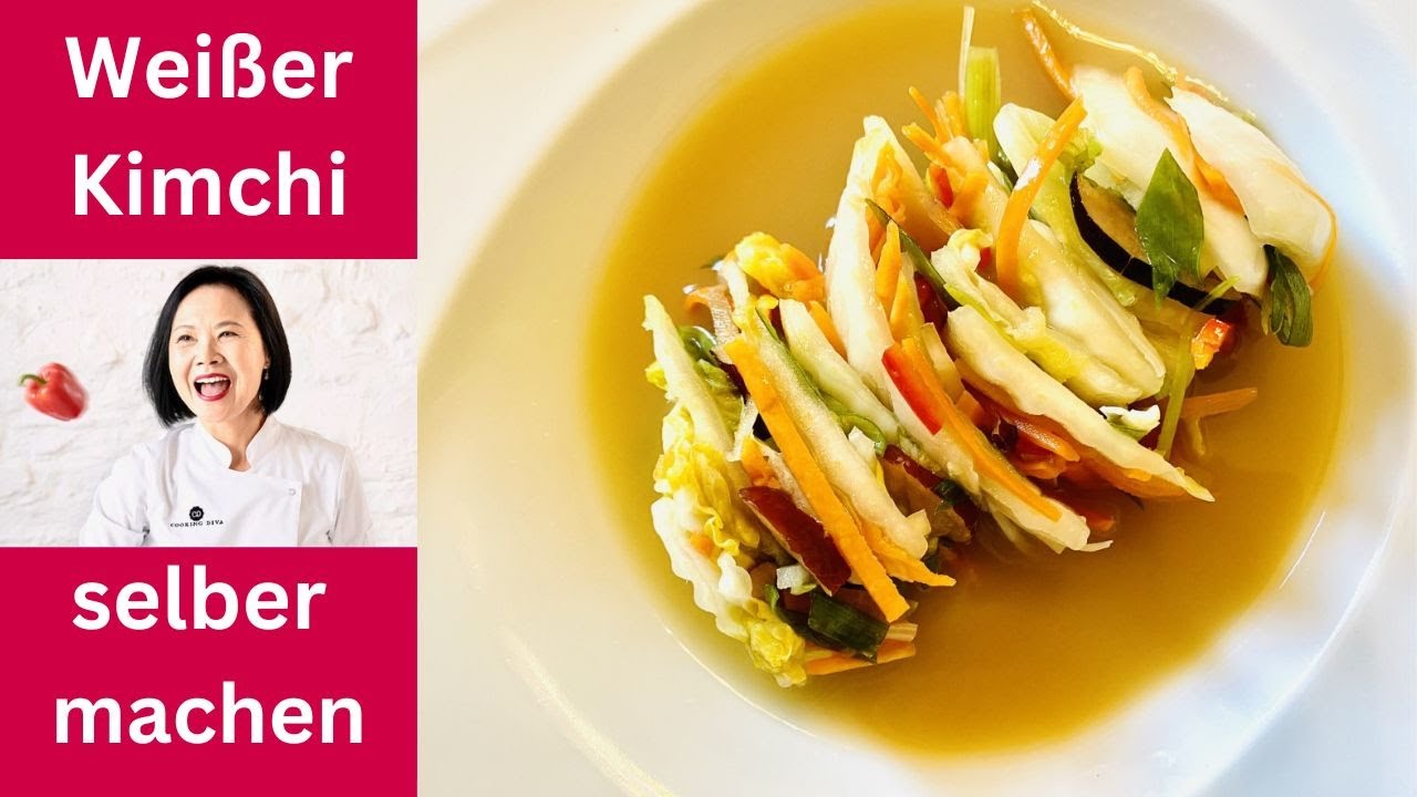 Kimchi |Wie man wei&szlig;es Kimchi zubereitet ( Baek Kimchi: 백김치) Wei&szlig;er Kimchi |  Zu Hause mit uns