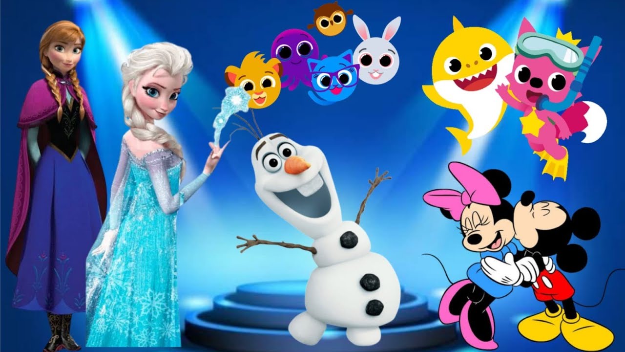 Bolofofos, Frozen, Baby shark, mickey mouse e bela e a fera no circo