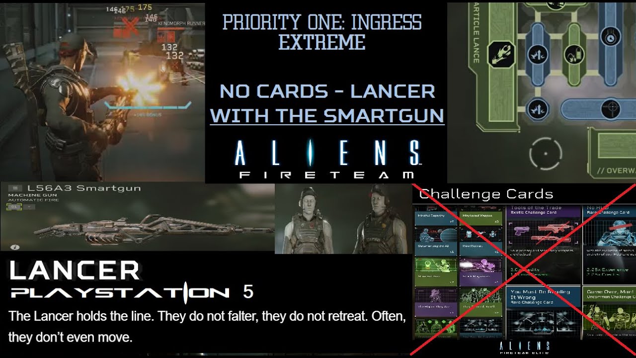 Aliens: Fireteam Elite (PS5) Lancer - Smartgun - Extreme Solo Build | No Cards