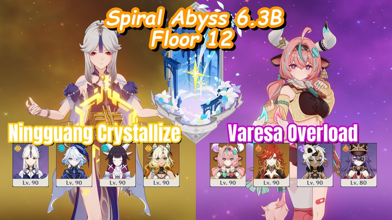 🌙 Ningguang Lunar Crystallize & C0 Varesa Overload 💥 | Spiral Abyss 6.3B | Genshin Impact