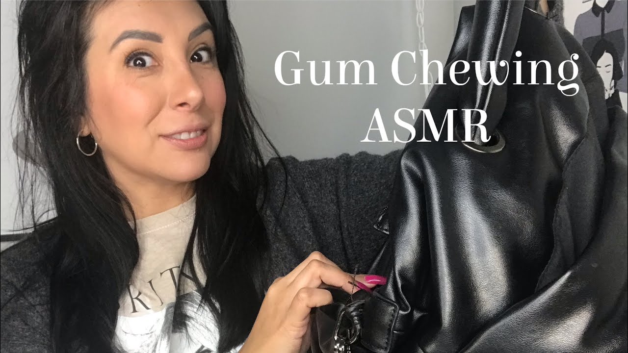 Gum Chewing ASMR: What the heck is in my Bag 💼