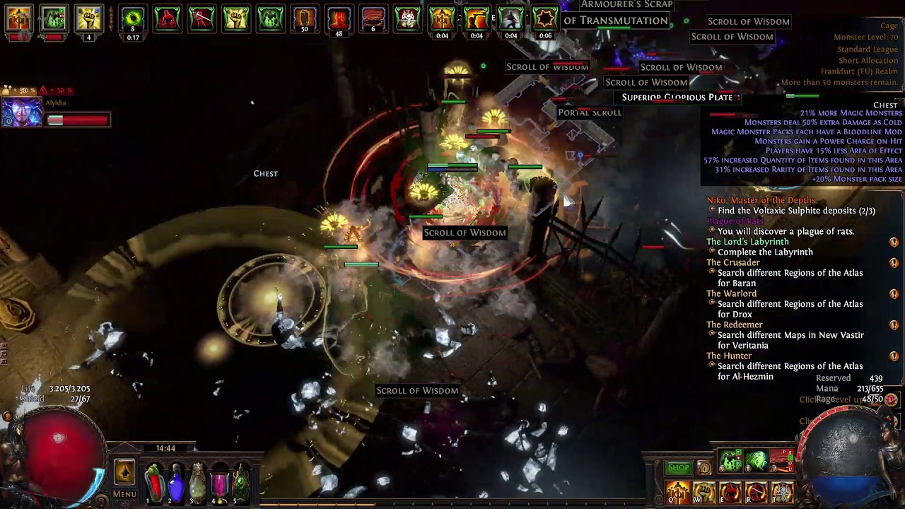 CAGE MAP Gameplay with CYCLONE in PATH OF EXILE