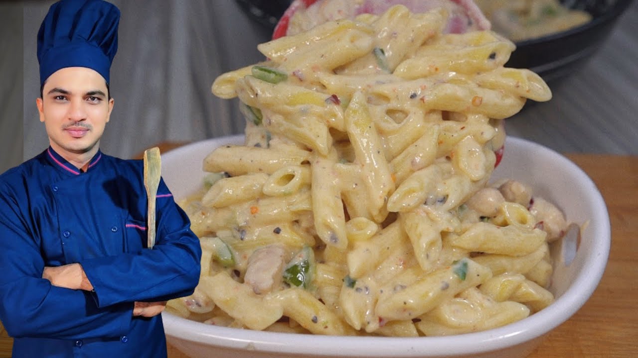 Pasta in White Sauce |White Sauce Pasta|Creamy White Sauce Pasta-|Chef M Afzal|