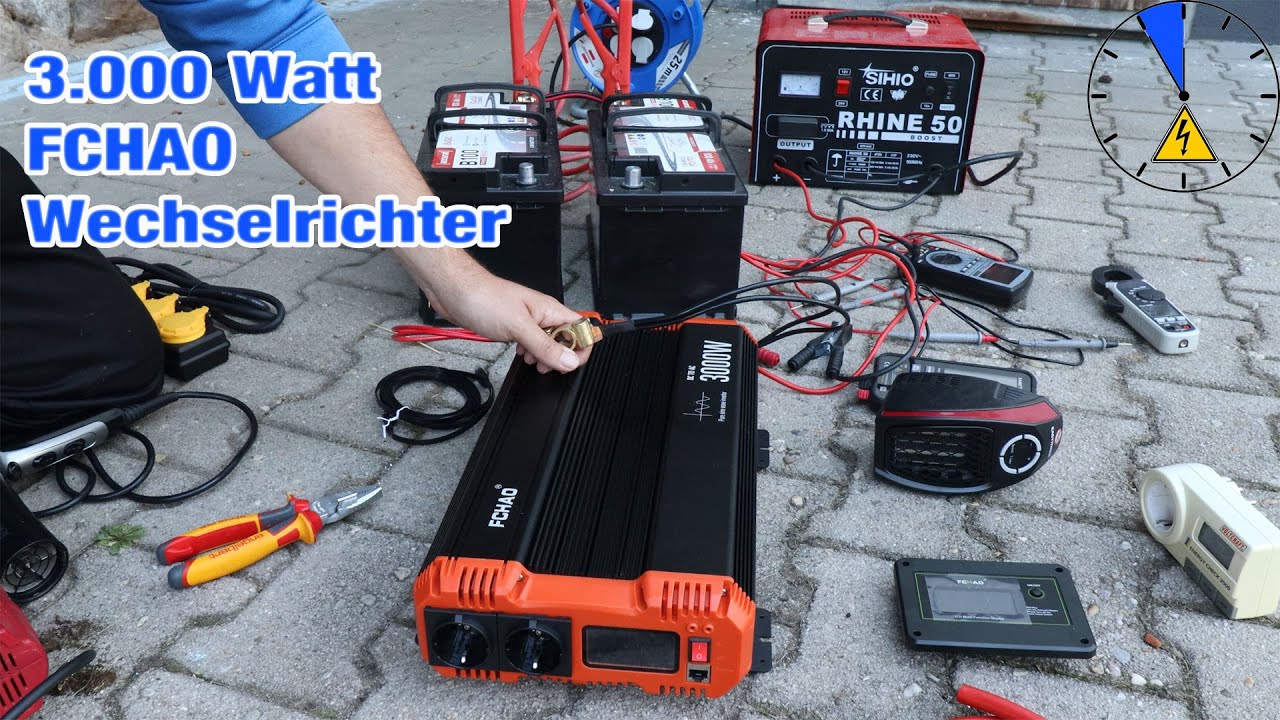 Wechselrichter FCHAO Massive 3000 Watt 24Volt Leistungstest