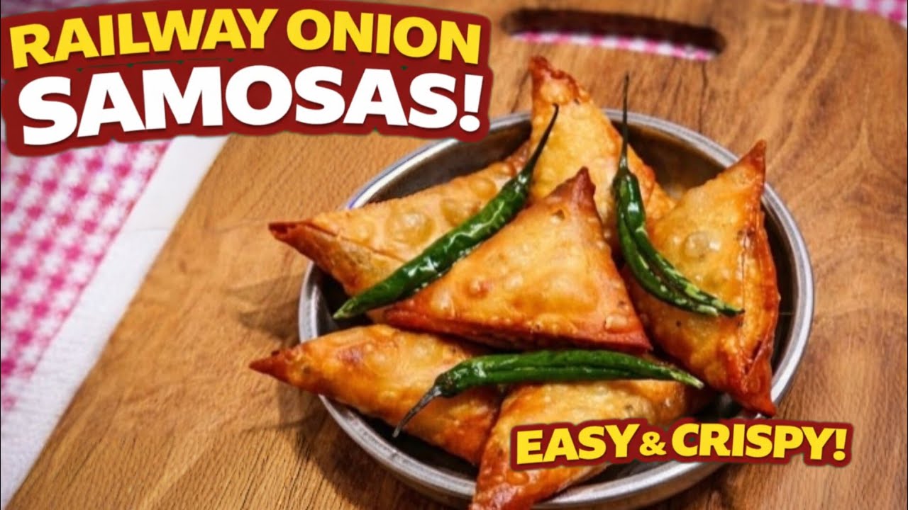 💯 crispy Railway Onion Samosa | Easy Tea Time Snack Recipe