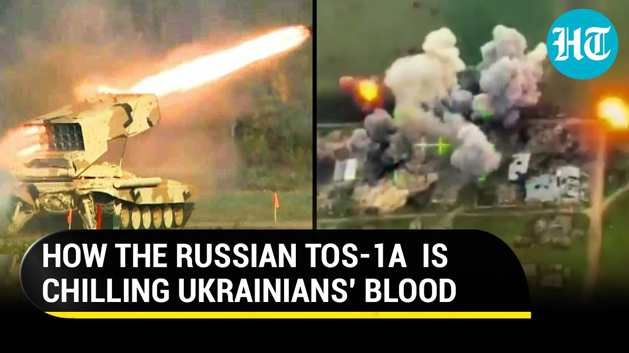 Putin's military vapourises Ukrainian army positions with the feared TOS-1A heavy flamethrower