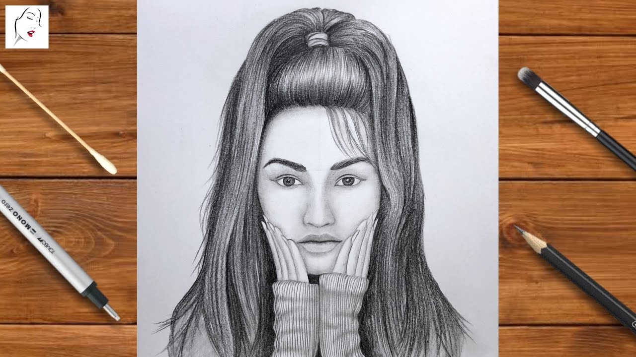 How to draw a girl step by step / Pencil Sketch Drawing / Girl Drawing | The Crazy Sketcher