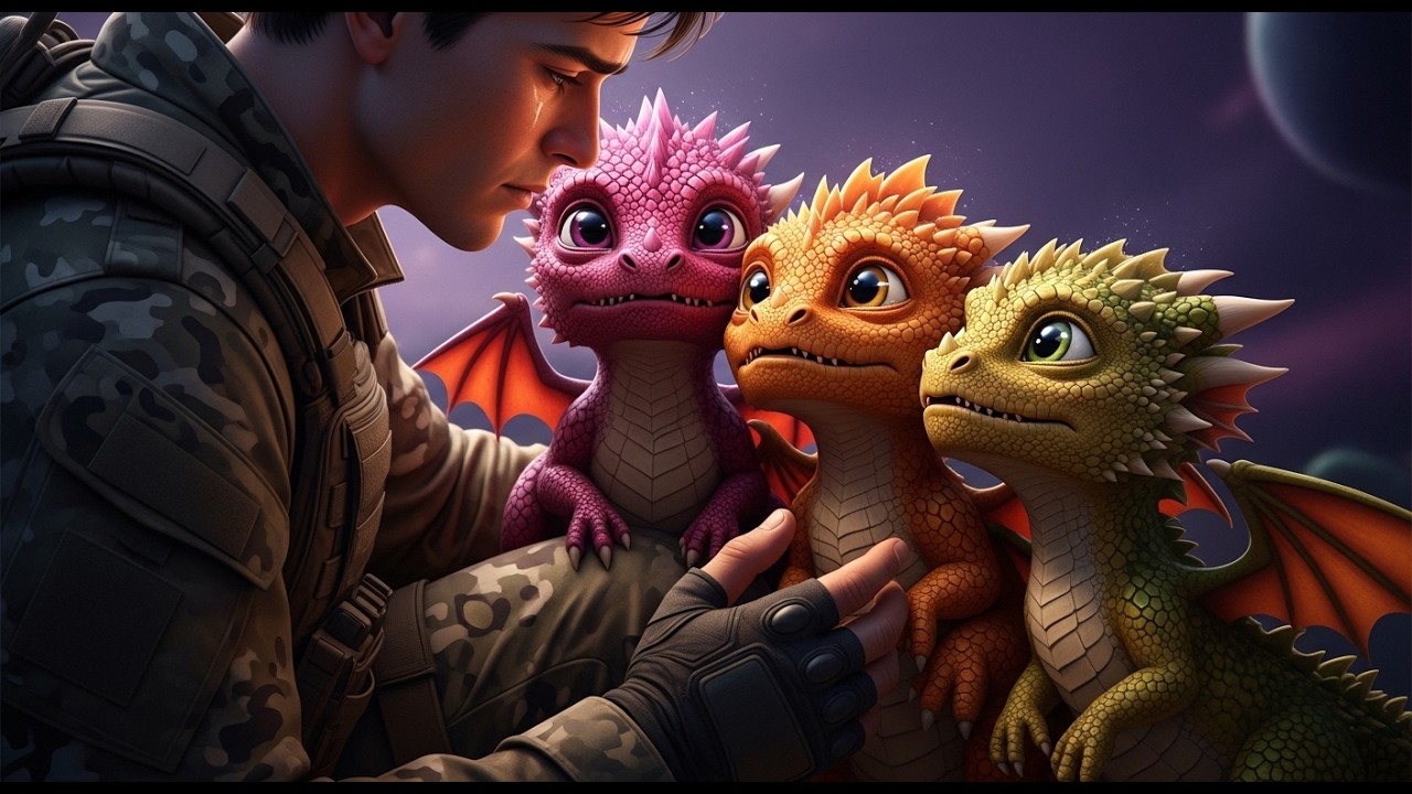 ‘Please Don’t Leave Us,’ the Three Dragon Babies Whispered to the Human Soldier | HFY | Dragon