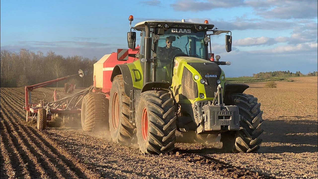 Setí s traktorem Claas Axion 870 + Horsch Concord.