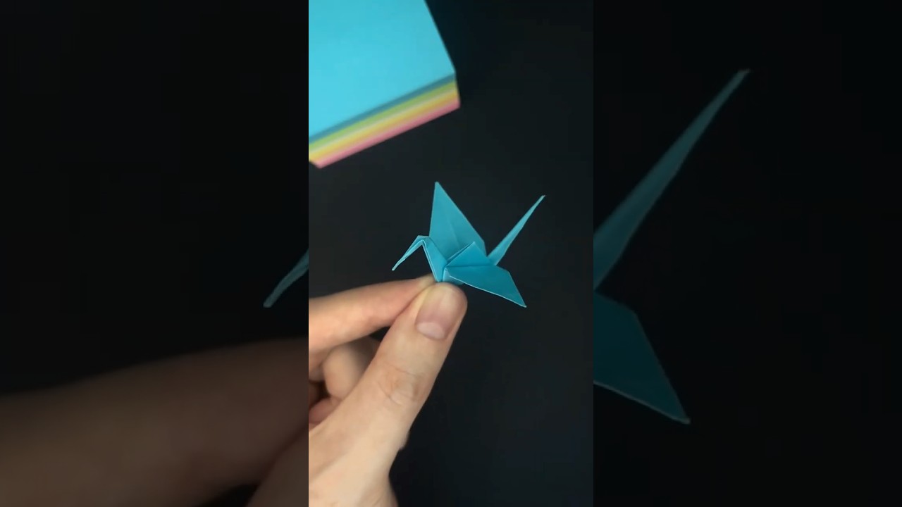 How to make a sticky note origami crane #origami #origamitutorial #paperfolding