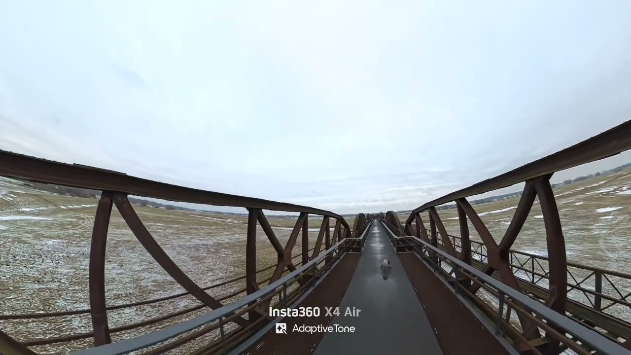 Dömitz Eisenbahn Brücke mit Skywalk 4k Insta 360 X4