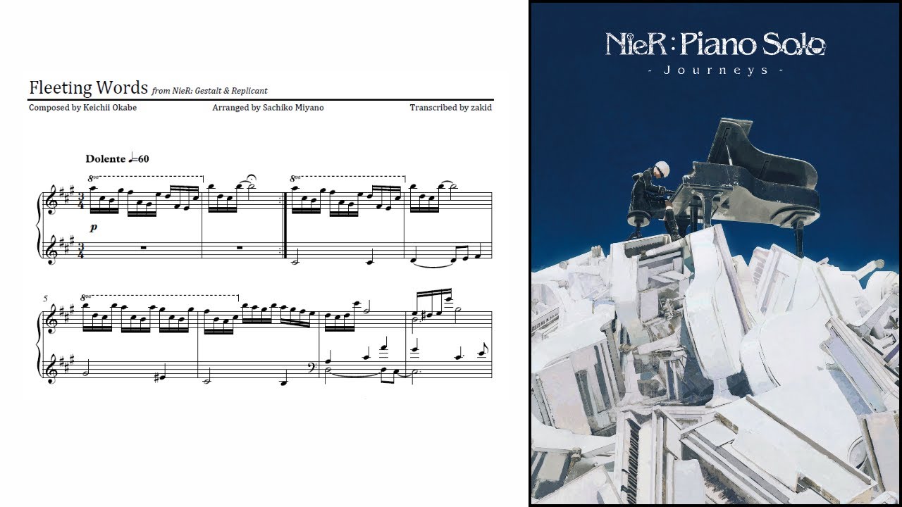 Fleeting Words (NieR: Piano Journeys) - piano transcription