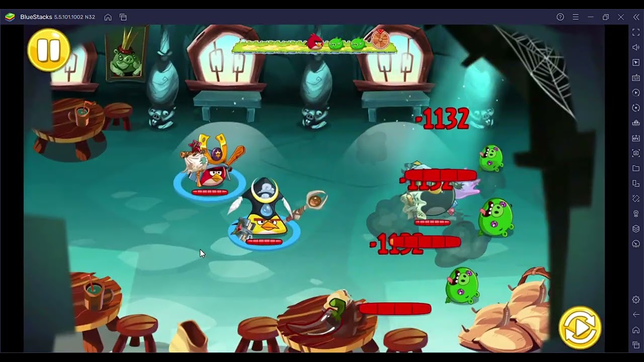 Beating the 1st 3 bosses again I guess. (Angry Birds Epic)